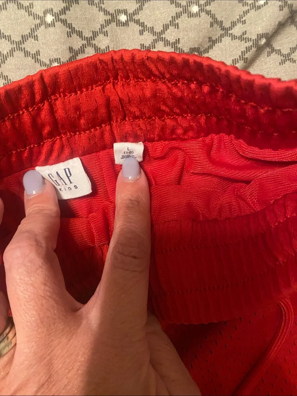GAP Red Mesh Athletic Shorts and Khaki Cotton Shorts